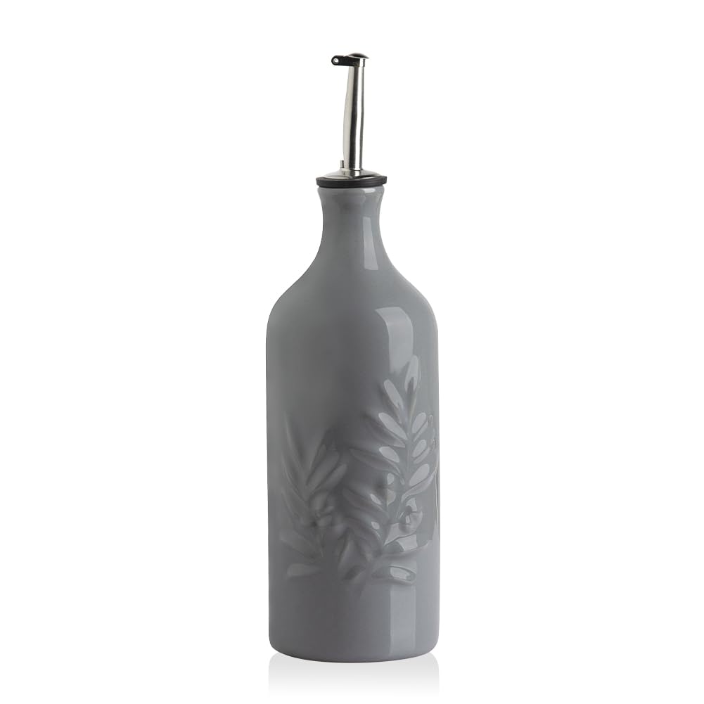 Sweejar Home Keramische Olivenölspenderflasche, 570ml Relief Opaque Cruet, um Oxidation zu reduziere