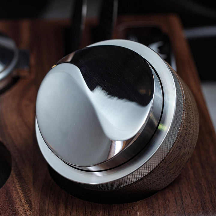 54mm Espresso Distributor – Verstellbarer Kaffee Leveler aus Edelstahl mit Walnussgriff, Passend für