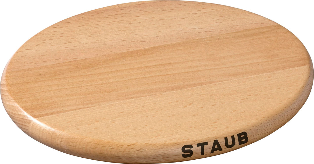 STAUB Magnetischer Holz-Untersetzer, oval, 15x11 cm, Für alle magnetischen Töpfe und Pfannen, Buche-