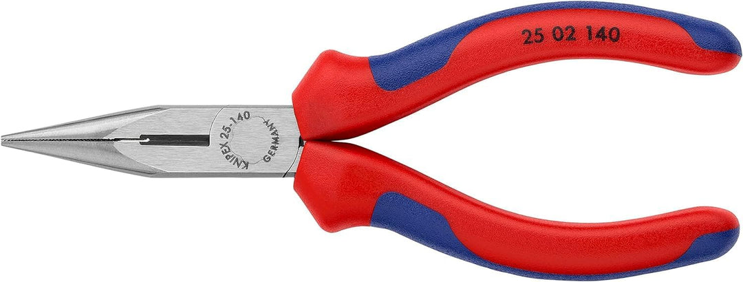 Knipex Flachrundzange mit Schneide (Radiozange) schwarz atramentiert, mit Mehrkomponenten-Hüllen 140
