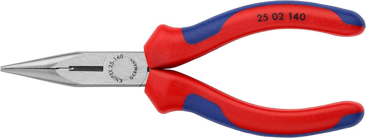 Knipex Flachrundzange mit Schneide (Radiozange) schwarz atramentiert, mit Mehrkomponenten-Hüllen 140