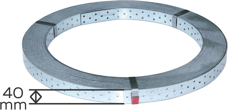 Alberts 339036 Rispenband | sendzimirverzinkt | 50 m, 40 x 2 mm, 50 m