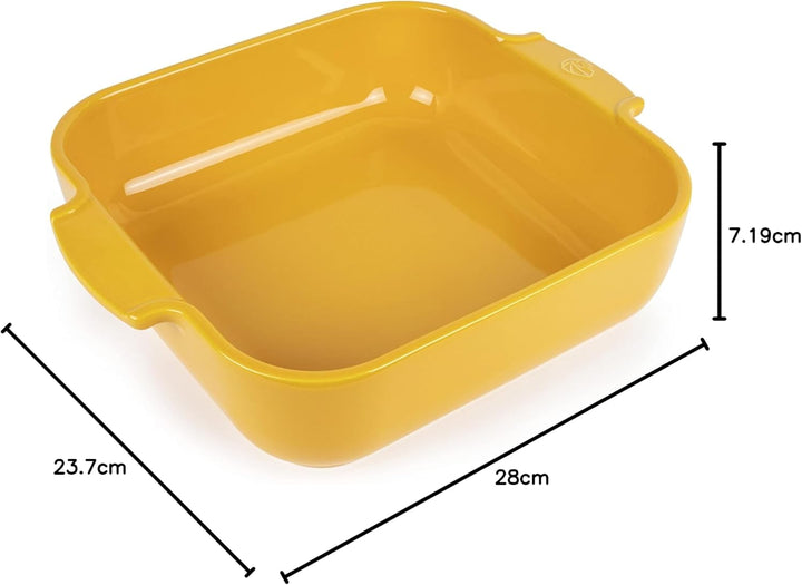 PEUGEOT - Quadratische Auflaufform aus Keramik - 28 cm (inkl. Griffe) x 23,7 cm x 7,2 cm - Fassungsv