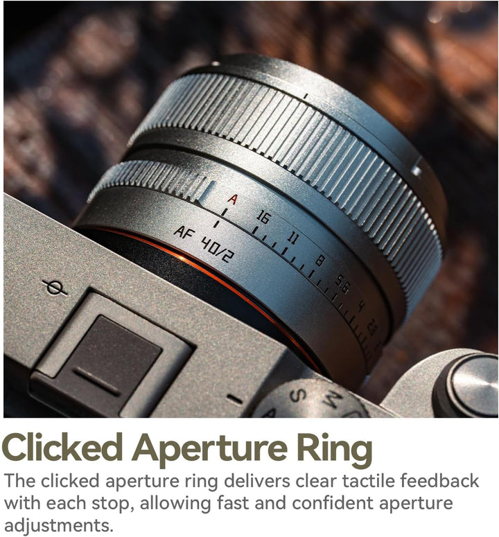 TTARTISAN AF 40 mm f/2 Silber für L-Mount, Vollformat 40 mm f2 Autofokus Prime Objektive für L-Mount