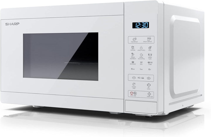 SHARP MG02E-C Mikrowelle mit Grill (Mikrowelle: 800W, Grill: 1000W, 11 Leistungsstufen, Auftaufunkti