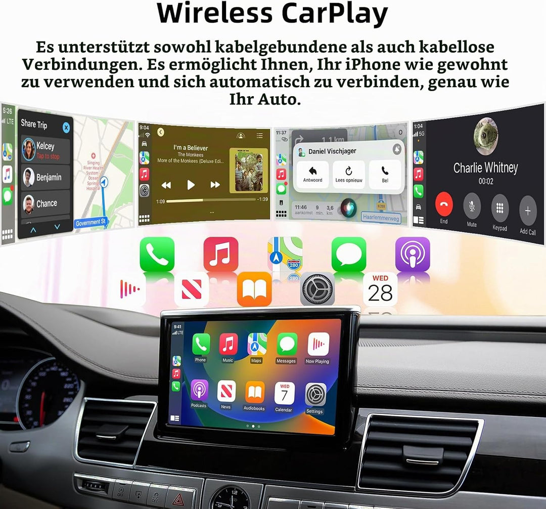 Ezonetronics Wireless CarPlay &amp; Android Auto Retrofit Kit Decoder für Audi A8 2010-2017 mit MMI 3G S