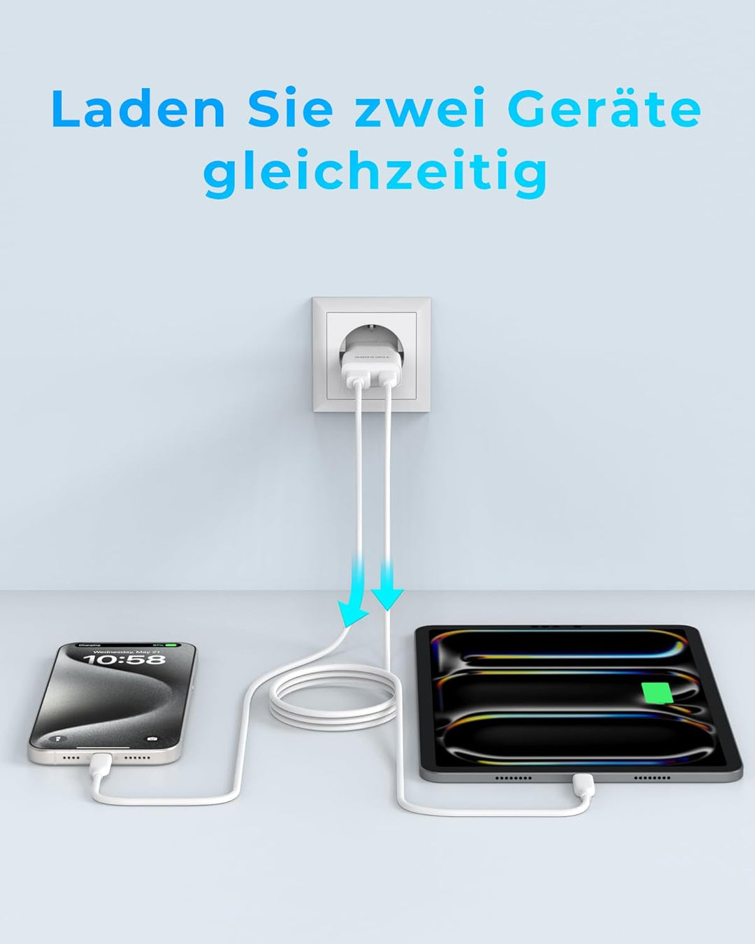 TOPADRE USB C Stecker 4-Pack, 20W Mini Ladestecker USB C Ladegerät Power Adapter für iPhone 17/17Pro