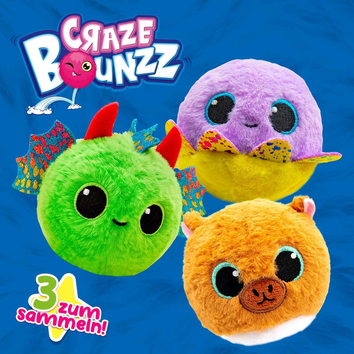 Craze BOUNZZ Funpack 3er Bundle Hüpfende Plüschtiere - Flauschige Kuscheltiere zum Spielen & Sammeln