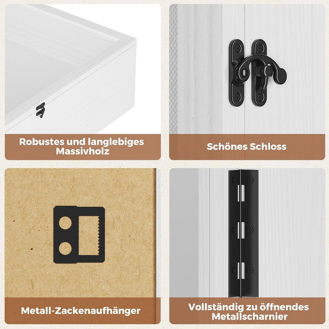 Muzilife 3D Holz Bilderrahmen mit Öffnung zum Befüllen 40x50cm Weiss 40x50cm, Weiss 40x50cm