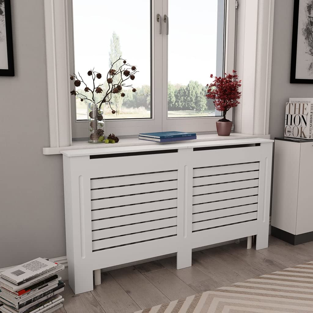 Wohnzimmer 2 Stücke Heizkörperabdeckung 152x19x81.5 cm MDF Heizkörper Verkleidung Abdeckung Heizkörp