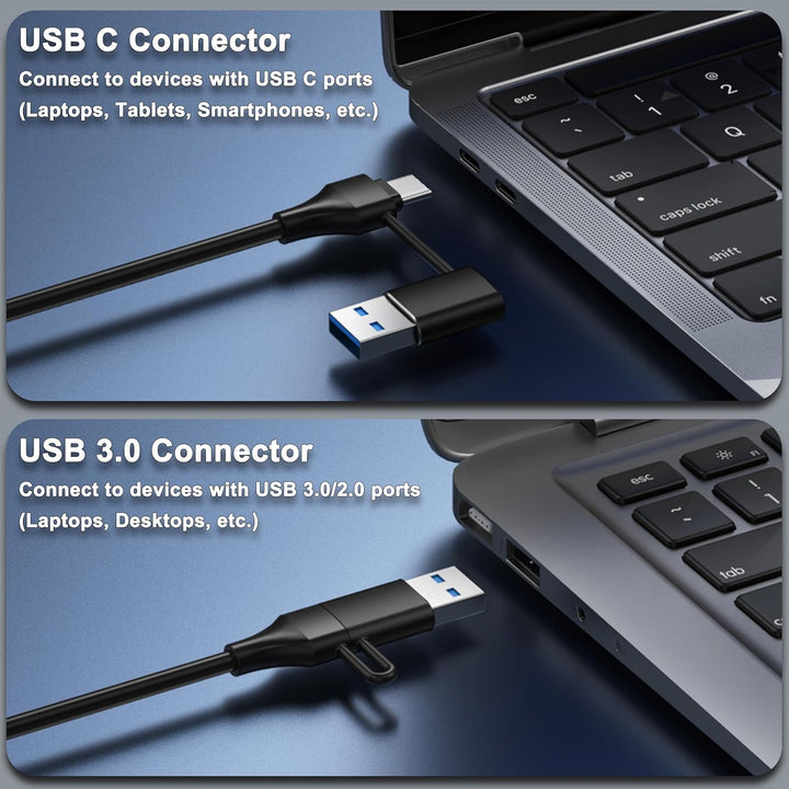USB Hub Aktiv 3.0 mit 36W(12V/3A) Netzteil, 2-in-1 (USB A/C) zu 10 Port USB 3.0 Daten Hub mit Einzel
