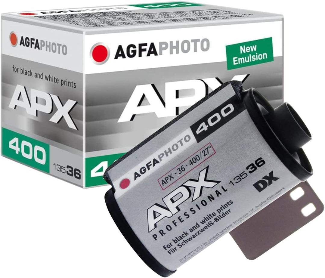 AgfaPhoto APX400 Schwarz/Weiss Film 400 ASA für bis zu 36 Bilder incl. Komplettentwicklung der Bilde
