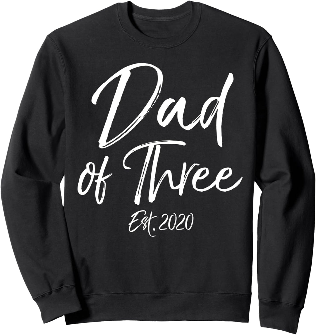 Father's Day Gift 3 Kids Quote Men's Dad of Three Est. 2020 Sweatshirt