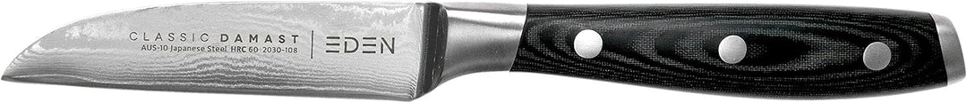 Eden Classic Damast Schälmesser 9 cm Küchenmesser EQ2030-108 Scharfes Schälmesser für Gemüse und Frü