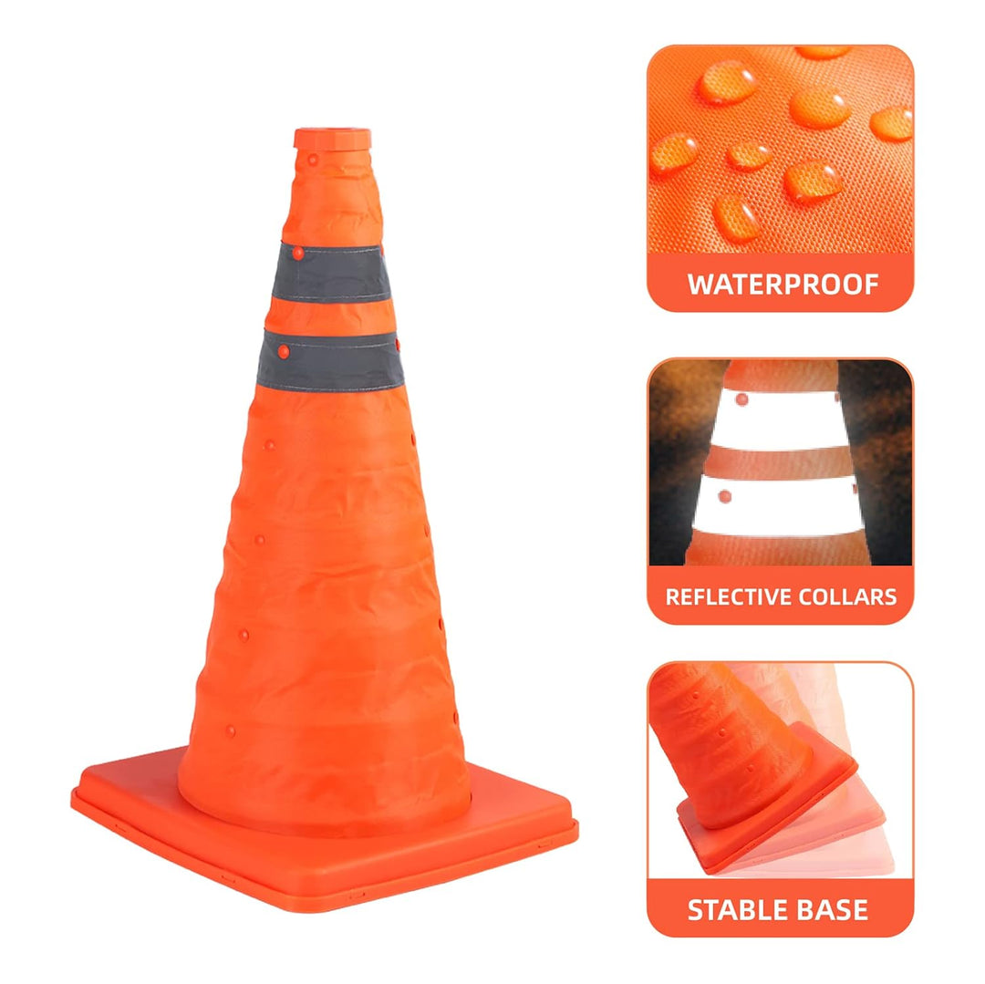 2Pack 18 Zoll zusammenklappbare Verkehrskegel/Verkehrskegelschild/Mehrzweck-Popup-Reflektierender Si