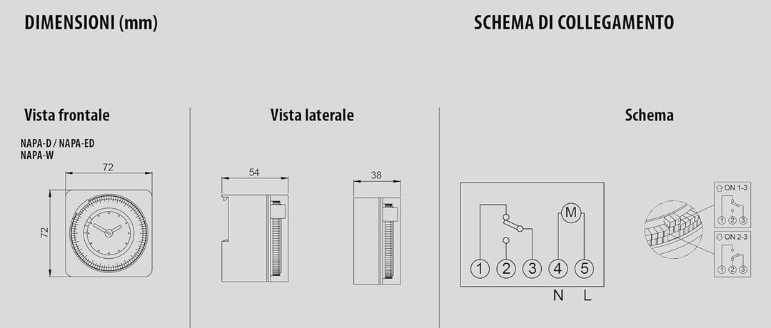 Vemer ve049300 Zeitschalter elektromechanisch napa-ed, Wand oder Panel, hellgrau