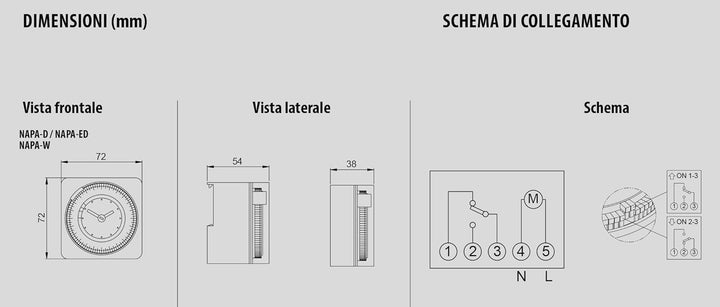 Vemer ve049300 Zeitschalter elektromechanisch napa-ed, Wand oder Panel, hellgrau