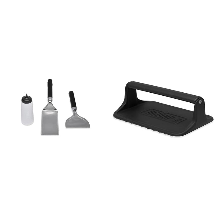 Weber 6777 Starter 3PC Griddle Tool Set, Silver & Grillpresse Tool Set + Grillpresse, Tool Set + Gri