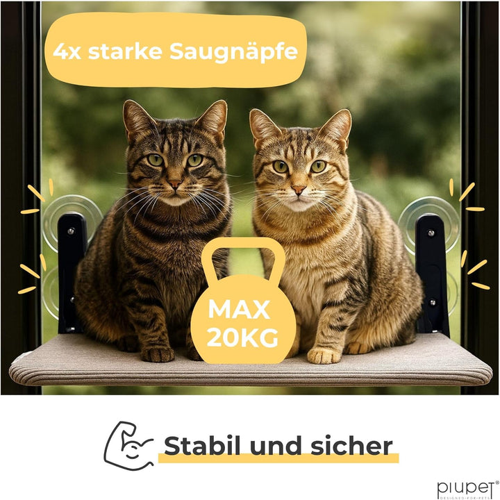 Schwebende Katzenfensterliege – Klappbare & platzsparende Katzenliege mit Saugnäpfen I Wendbare Häng