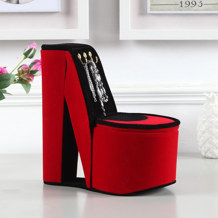 ORE International HBB1821 Schuh-Display mit Haken, Samt, Rot