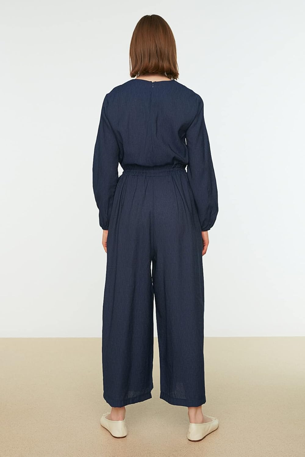 TRENDYOL Damen Taille Gummi Casual Cut Cutual Overall, Indigo