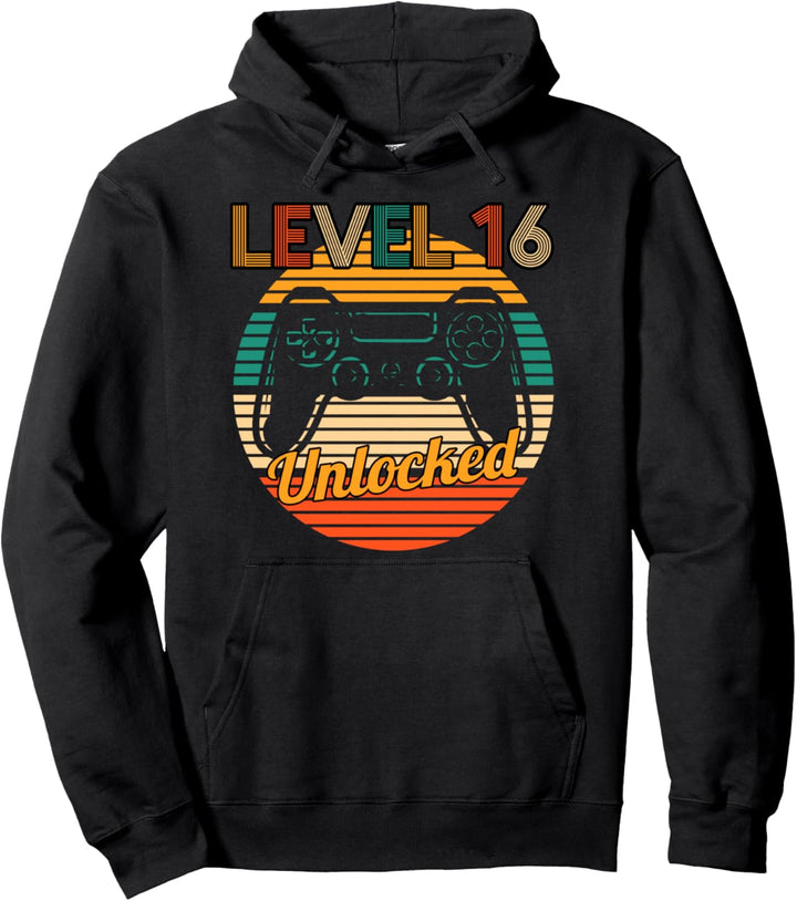 Level 16 entriegelte 16. Geburtstag Jungen Pullover Hoodie