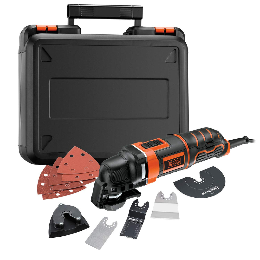 Black+Decker Multifunktionsgerät MT300KA zum Schneiden, Schleifen, Entfernen, Schaben – Mit Adapter