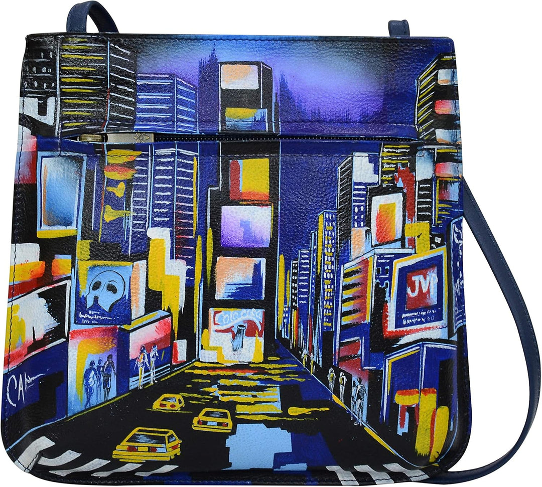 Anuschka Damen Cross Body aus Leder, handbemalt Einheitsgrösse City Lights, Einheitsgrösse City Ligh