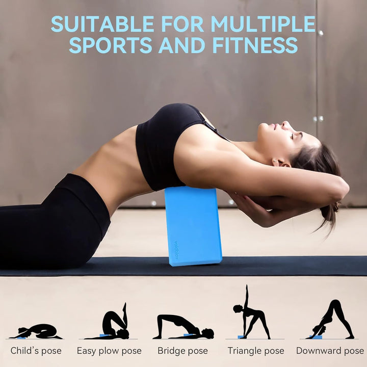 voidbiov Yoga blöcke 2er Set 9 "x6 x3, Stabil rutschfest Eva Schaumstoff, Bietet Unterstützung und S