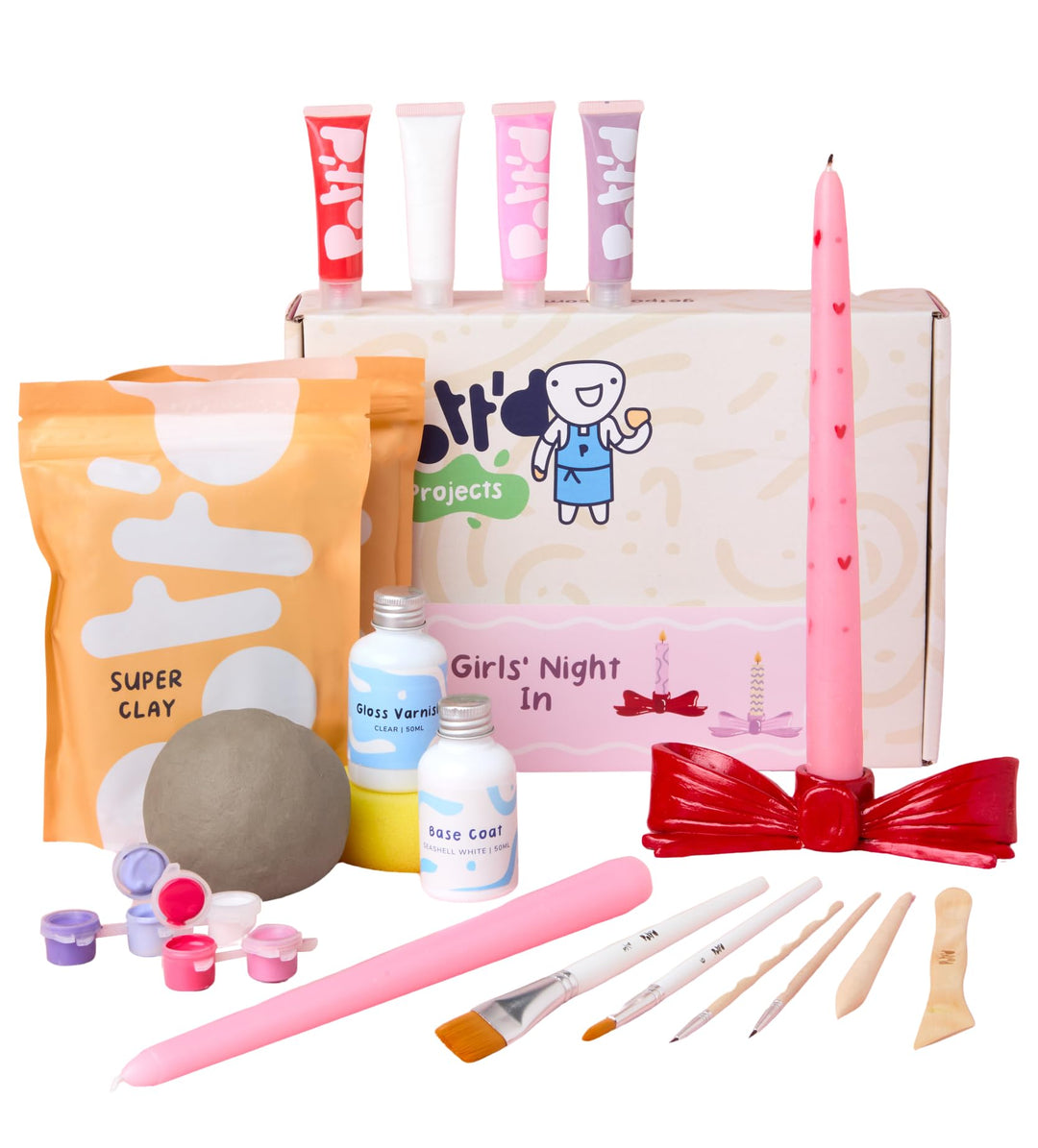 Pott'd Mini-Töpfer-Sets | Lufttrocknendes Töpferset für Erwachsene | Mit Farben, Töpferwerkzeugen un