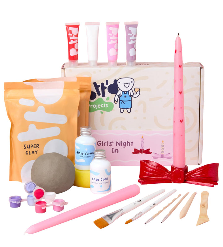 Pott'd Mini-Töpfer-Sets | Lufttrocknendes Töpferset für Erwachsene | Mit Farben, Töpferwerkzeugen un