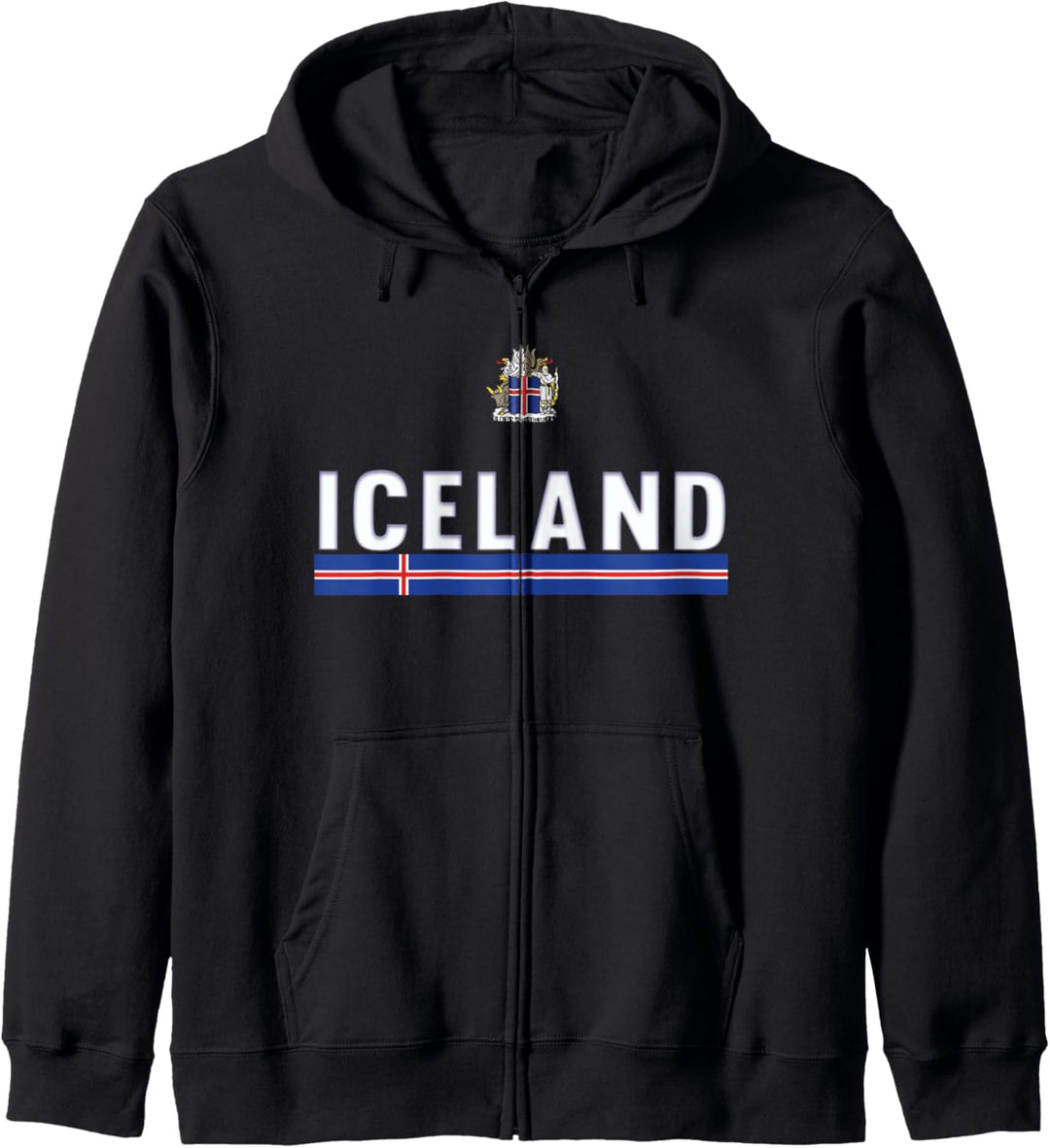 Island Sportliche Flagge und Emblem Design Kapuzenjacke