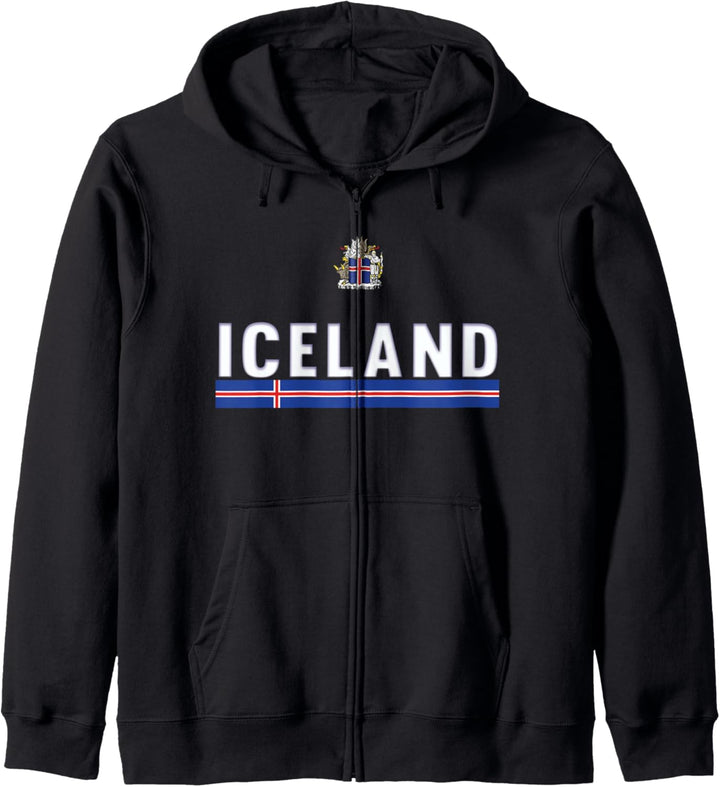 Island Sportliche Flagge und Emblem Design Kapuzenjacke