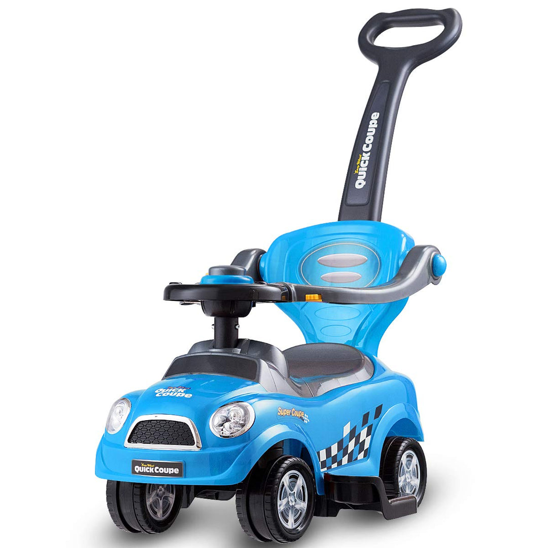 COSTWAY 3 in 1 Rutschauto Schiebeauto, Rutschfahrzeug mit abnehmbarem Schiebgriff, Schutzbügel & ver