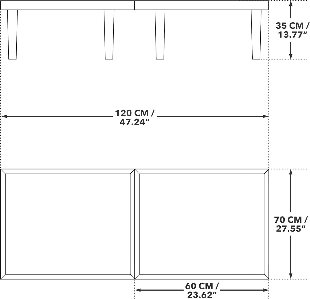 klappbarer Campingtisch - Klapptisch - Bohemian Picknicktisch - Klapptisch – 70X120X35CM – 4 Persone