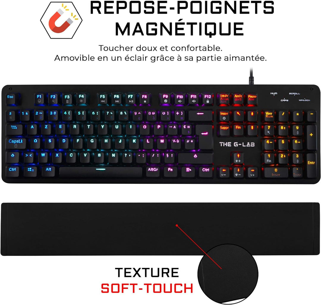 THE G-LAB Keyz Carbon-E RGB Mechanische Gaming-Tastatur (Blauer Schalter) (schwarz)
