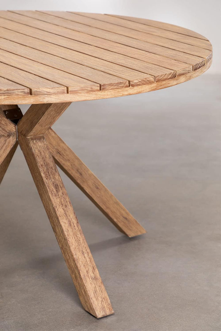 SKLUM Runder Gartentisch aus Holz Naele Ø120 cm, Ø120 Cm