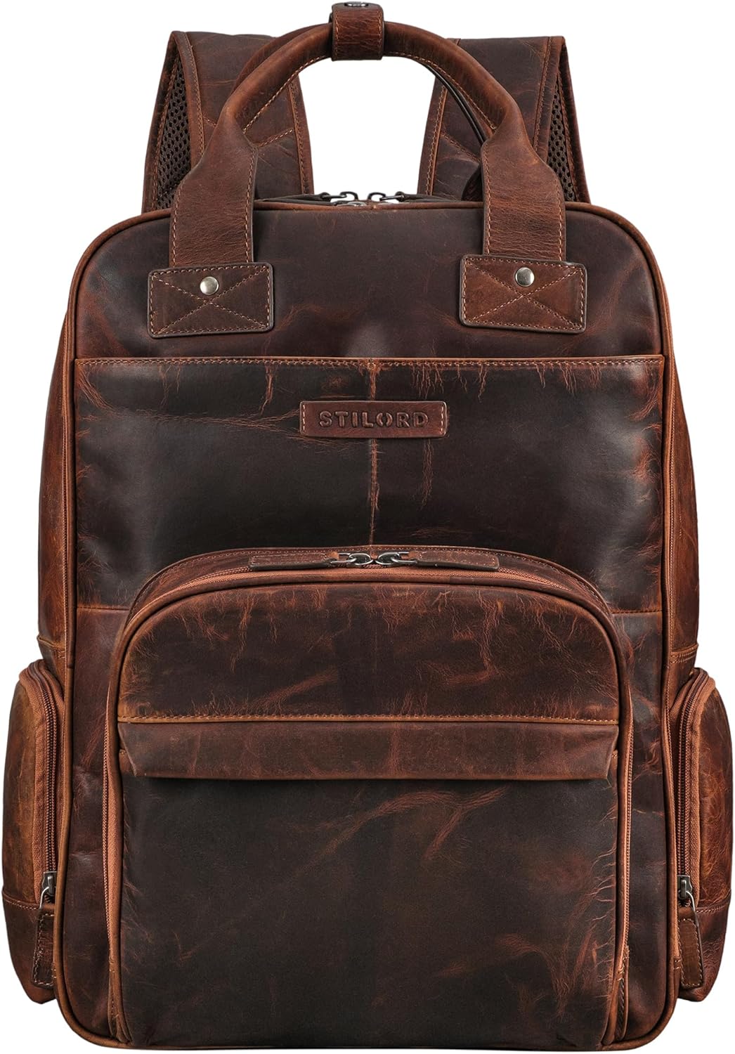 STILORD 'Fiena' Leder Wickelrucksack Gross Damen - grosser Babyrucksack & Windelrucksack - elegante