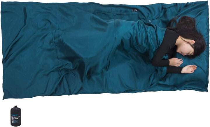 BROWINT Seidenschlafsack, Hüttenschlafsack aus 100% Naturseide, Extrabreite 220x110cm, 220x87cm, 185