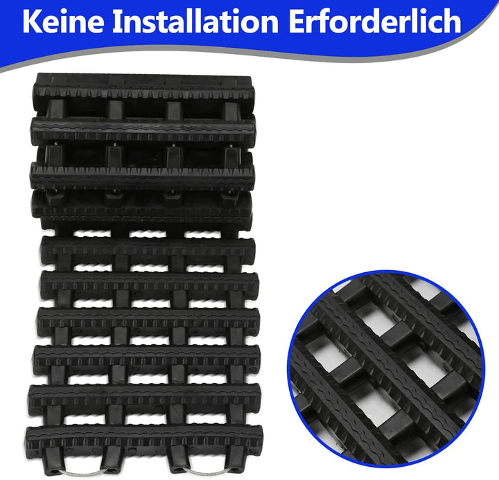 Ikodm 100 x 21 cm Auto Anfahrhilfe, 2er-Set Traktionshilfe, Schwerlast Gummi Anfahrtshilfe Set, Trak