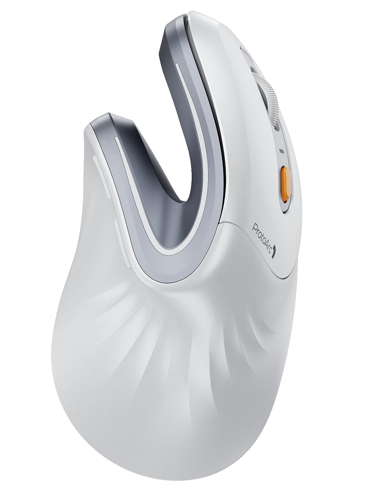 ProtoArc EM11 NL Ergonomische Vertikale Maus, Kabellos Aufladbar Mouse mit 3 Gerät (Bluetooth+Blueto