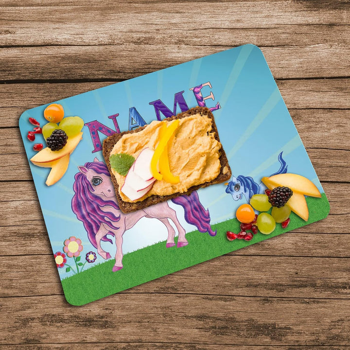 Vesperbrettchen personalisiert mit Name, Pony | Frühstücksbrettchen, Brotzeitbrettchen, Schneidebret