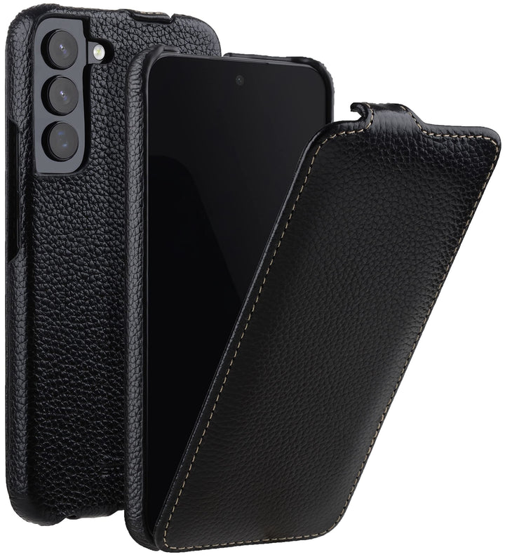 STILGUT UltraSlim kompatibel mit Samsung Galaxy S22 Plus Hülle - Samsung S22 Plus Flip Case aus Lede