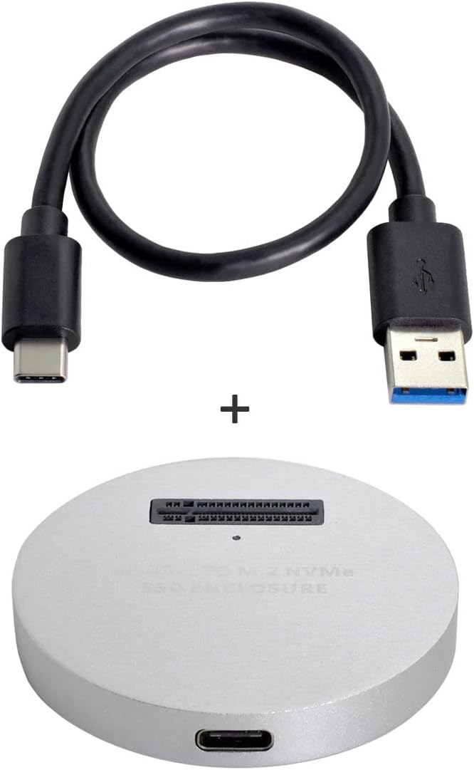 Cablecc USB 3.1 USB-C zu NVME M-Key M.2 NGFF SSD Externer PCBA-Konveteradapter Vertikaler Typ Silber