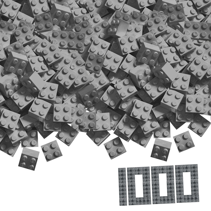 Simba 104114554 - Blox, 1000 graue Bausteine für Kinder ab 3 Jahren, 4er Steine, im Karton, hohe Qua