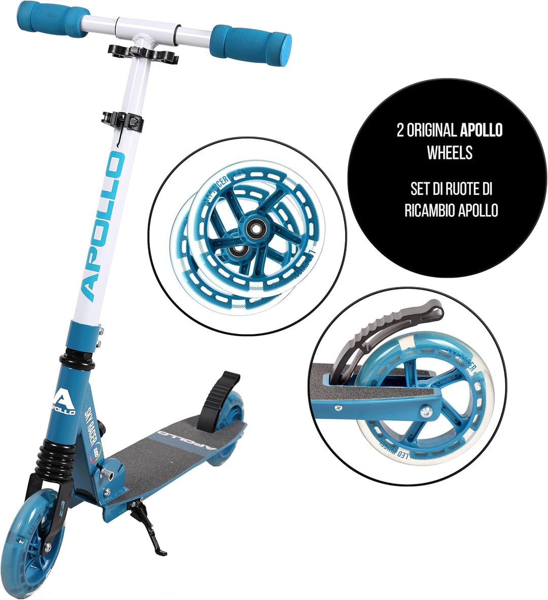 Apollo City Scooter Ersatzräderset Pro Wheels - ABEC 7 Kugellager, Roller Rad Ersatz-Räder passend f