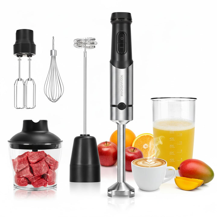 1200 Watt Stabmixer Set, Edelstahl Pürierstab für Suppen, Babybrei & Sossen | 12 Geschwindigkeitsstu