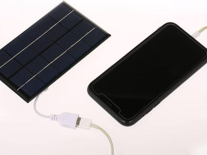 Irishom Tragbares Solar Ladegerät mit USB Anschluss für Handys 2W / 5V Solarpanel Unterwegs Handy La