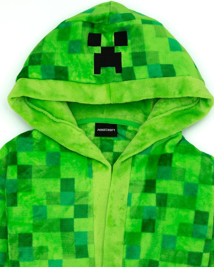 Minecraft-Dressingkleid Pixelated Creeper Gamer Geschenk Jungen Bademantel 9-10 Jahre Grã¼n, 9-10 Ja