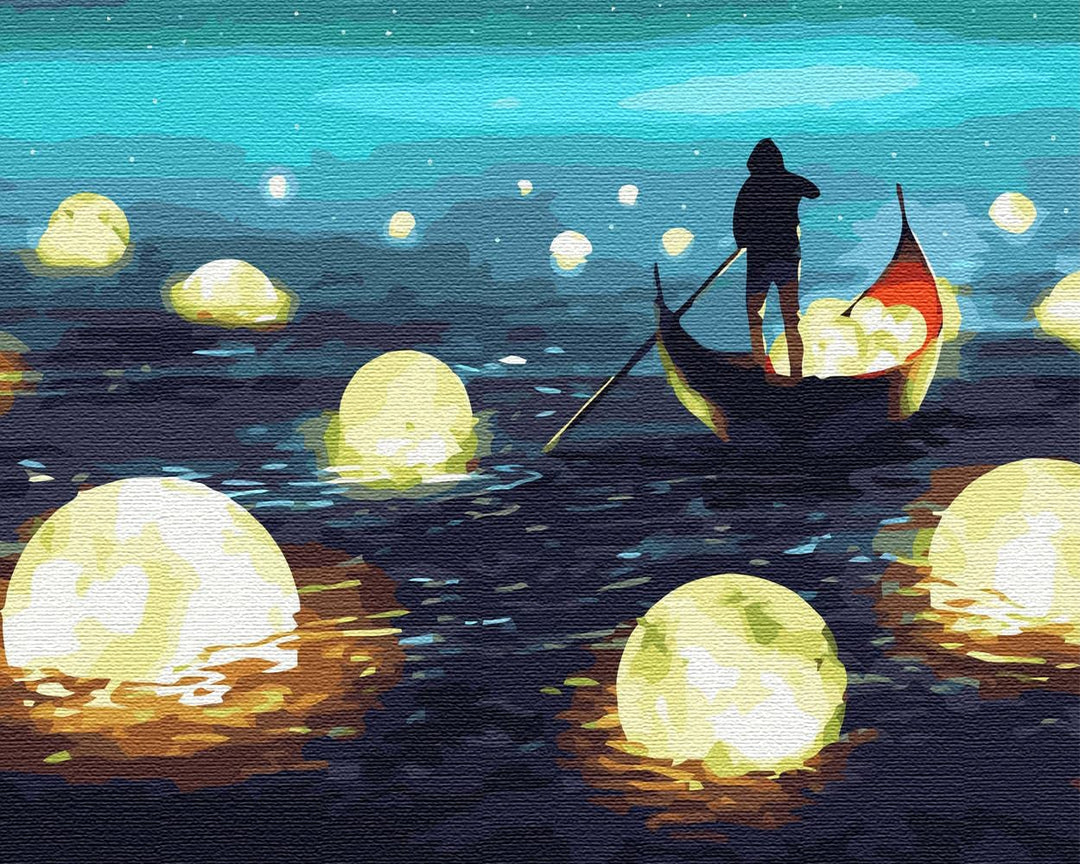 Artnapi Malen nach Zahlen Erwachsene mit Rahmen | DIY Handgemalt | Mondjäger | Kit für Anfänger und